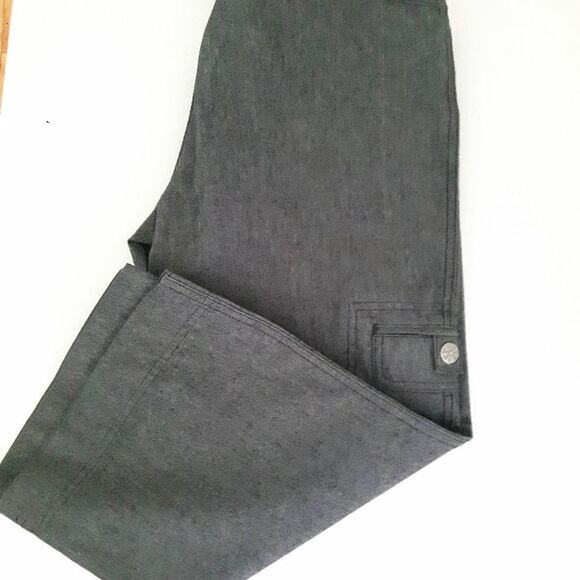 2/$35 Sale OPTION Elle 3/4 Cropped Wide legged pants Sz 4 (4-6) Grey - Picture 5 of 11